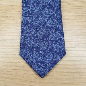 ETON Neck Tie Blue Paisley 100% Silk Classic Pointed $170